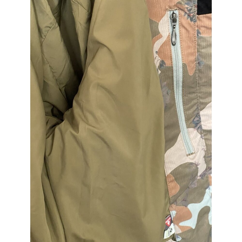 Obermeyer Ski Jacket Womens Size 6 Tuscany II Green Blue Camo Floral Faux Fur - Picture 9 of 12